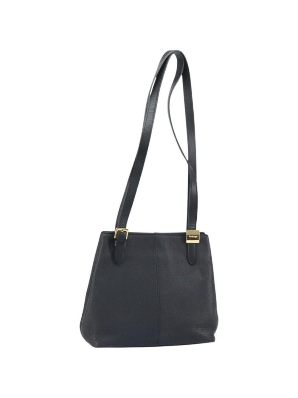Burberrys Shoulder Bag Leather Black Gold